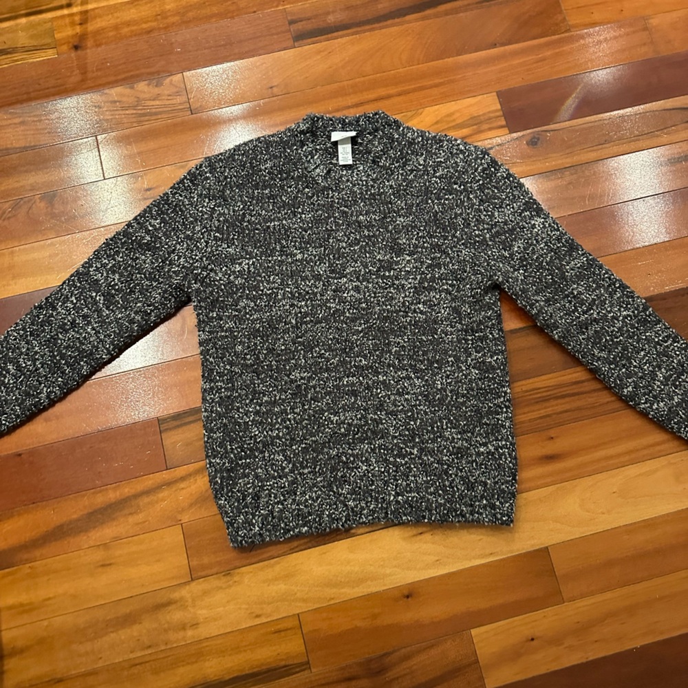 H&M Charcoal and White Textured Sweater